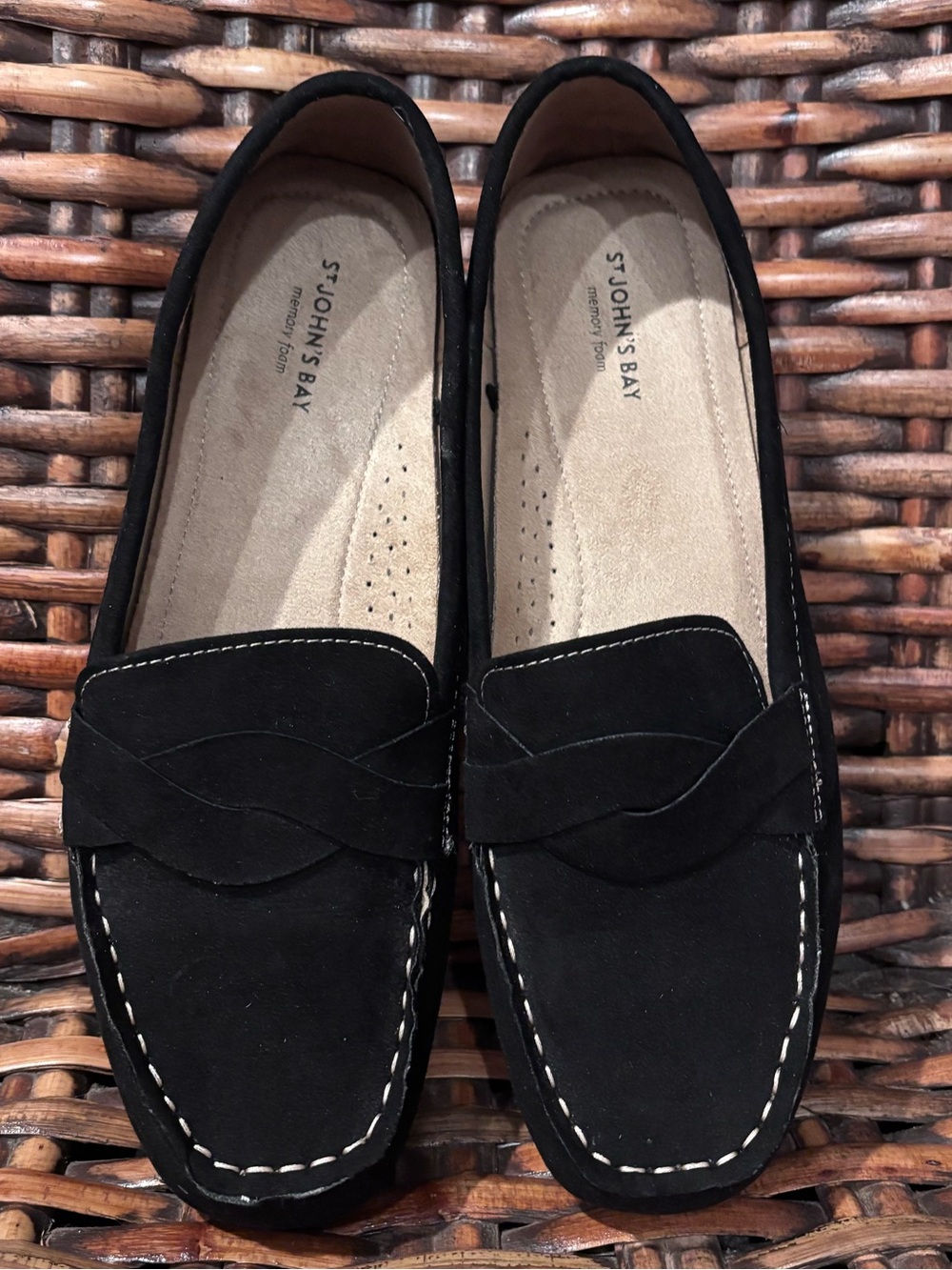 St. John's Bay Black Suede Penny Loafers